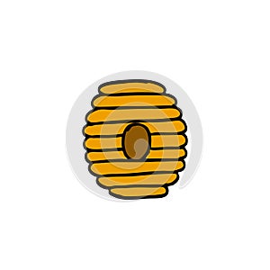 Beehive doodle icon, vector illustration