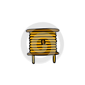 Beehive doodle icon, vector illustration