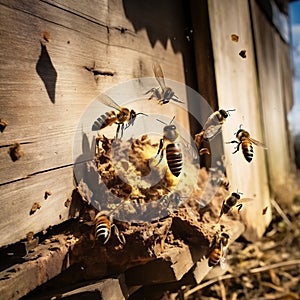 Beehive hive insects nature honey bees