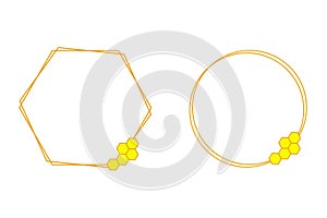 Beehive honeycomb circle frame vector illustration.