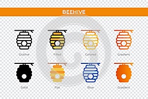beehive icon in different style. beehive vector icons designed in outline, solid, colored, filled, gradient, and flat style. photo