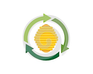 Beehive inside the green arrow rotation logo
