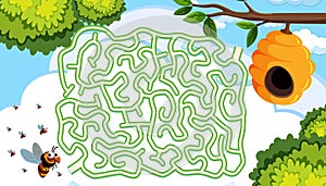Beehive maze puzzle concept