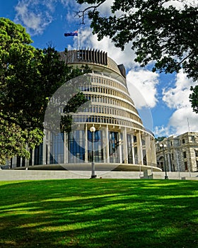 The Beehive - New Zealand parliament building in Wellington