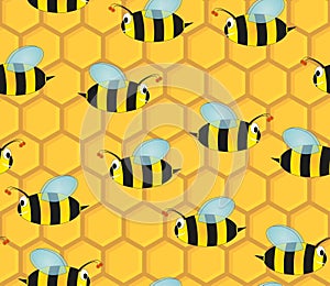 Beehive seamless pattern