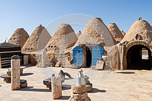 A beehive or tomb house is a building made from a circle of stones and mud topped with a domed roof