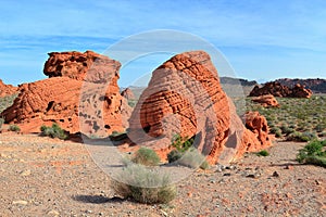 Valley of Fire State Park with Beehives Rock Formations in Morning Light, Desert Landscape, Nevada
