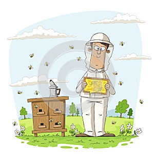 Beekeeper With Honey