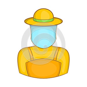 Beekeeper icon, cartoon style