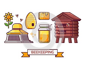 Beekeeping and Apiary Icon Set