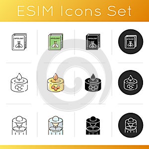 Beekeeping business icons set