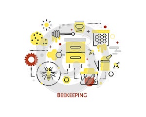 Beekeeping and honey infographics. photo