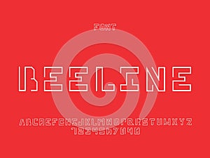 Beeline font. Vector alphabet