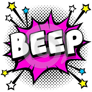 beep Pop art comic speech bubbles book sound effects photo
