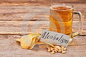 Beer alcoholism concept.