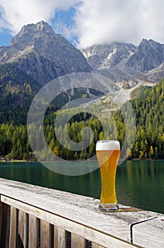 Beer in Alpine scenery
