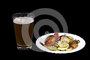 Beer and appetizer platter