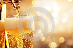 Beer banner with a draft tap and empty space for custom text