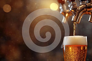 Beer banner with a draft tap and empty space for custom text
