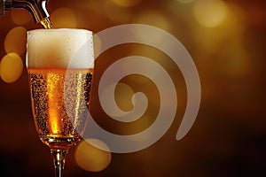 Beer banner with a draft tap and empty space for custom text