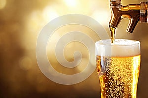 Beer banner with a draft tap and empty space for custom text