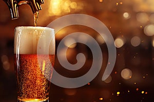 Beer banner with a draft tap and empty space for custom text