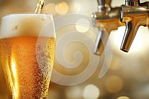 Beer banner with a draft tap and empty space for custom text