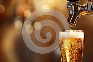 Beer banner with a draft tap and empty space for custom text
