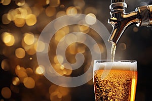 Beer banner with a draft tap and empty space for custom text