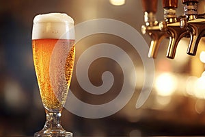 Beer banner with a draft tap and empty space for custom text