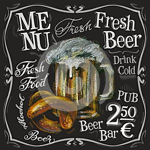 Beer bar vector logo design template. alcoholic