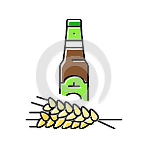 beer barley ear color icon vector illustration