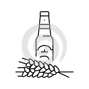 beer barley ear line icon vector illustration