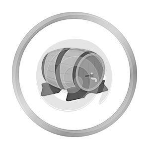 Beer barrel icon in monochrome style isolated on white background. Oktoberfest symbol stock vector illustration.