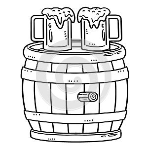 Beer Barrel Isolated Coloring Page for Kids