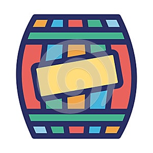 Beer barrel Isolated Vector icon that can be easily modified or edited