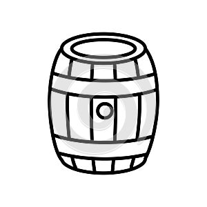 Beer barrel wooden oktoberfest line style icon