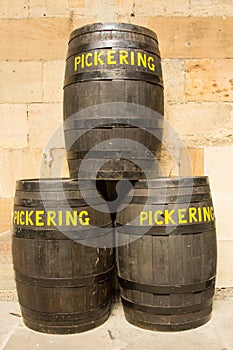 Beer Barrels Labelled 'Pickering' photo