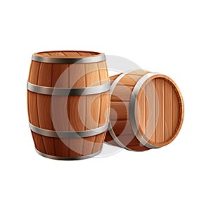 Beer Barrels Realistic Composition