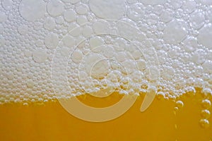 Beer beautiful foam macro