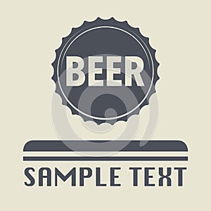 Beer bottle cap icon or sign