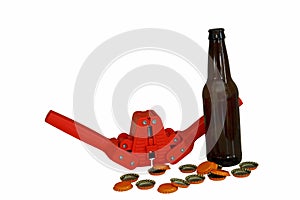 Beer Bottle, Caps, and Capper
