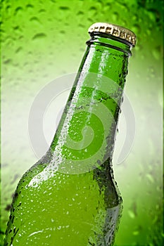 Beer bottle close up