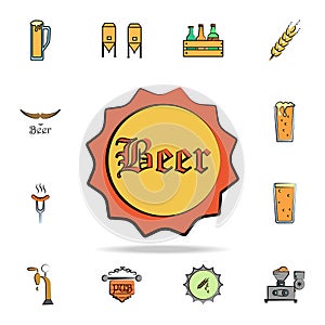 beer bottle cover colored sketch style icon. Detailed set of color beer in hand drawn style icons. Premium graphic design. One of