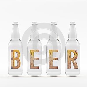 Beer bottle with crystal font Typography and calligraphy collection