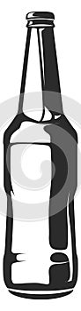 Beer bottle icon. Alcohol glass pack symbol