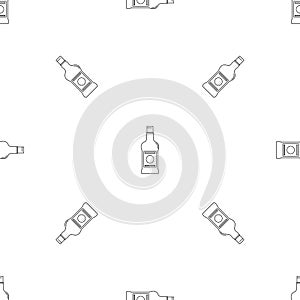 Beer bottle icon, outline style