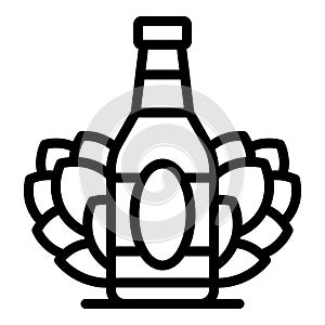 Beer bottle icon outline vector. Factory tank