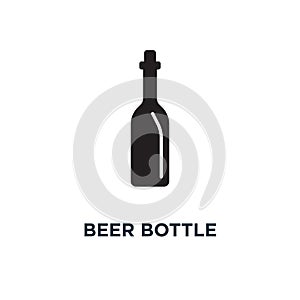 Beer bottle icon. Simple element illustration. Beer bottle conce