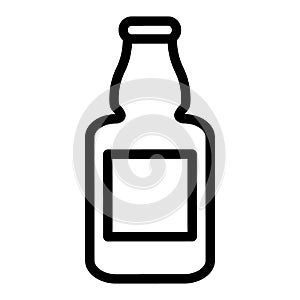 Beer bottle line icon. Flask of beer vector illustration isolated on white. Glass bottle outline style design, designed